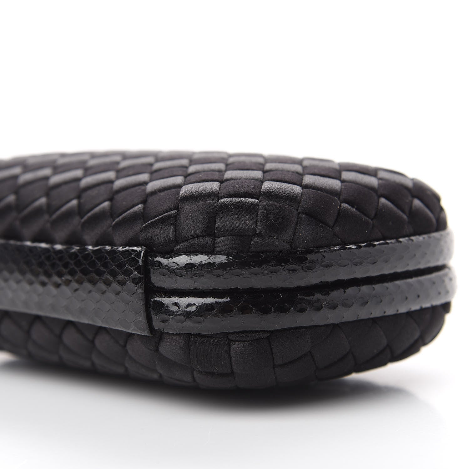 Bottega Veneta Satin Intreccio Impero Ayers Knot Clutch Black 6 of 8