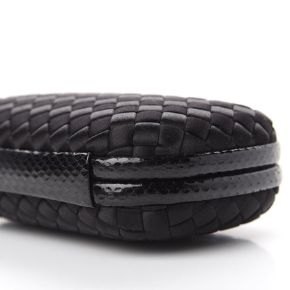 Bottega Veneta Satin Intreccio Impero Ayers Knot Clutch Black 6 of 8