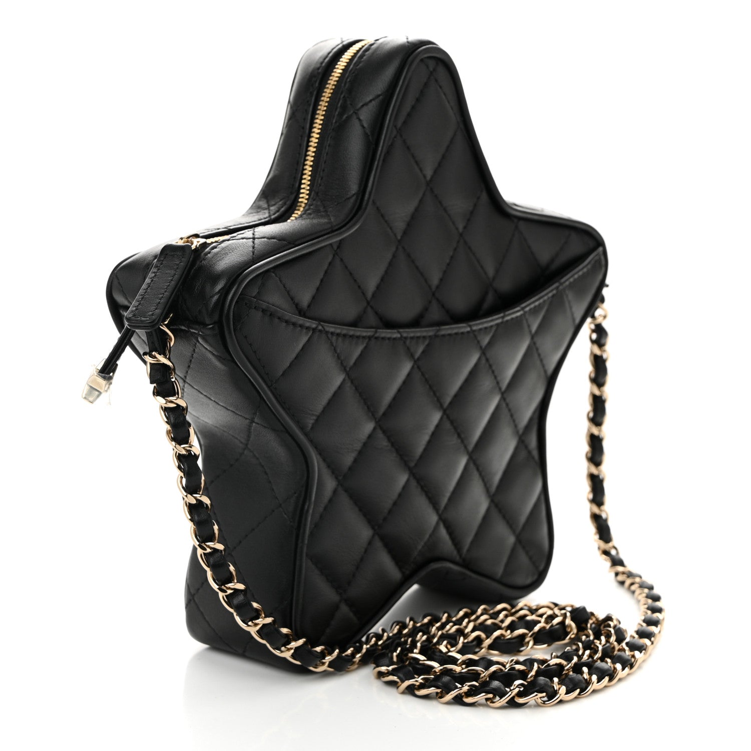 Chanel Lambskin Quilted Walk of Fame Star Bag Black 3 of 11