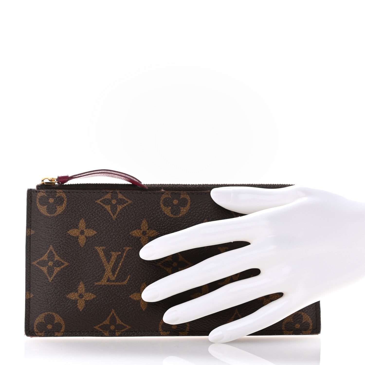 Louis Vuitton Monogram Felicie Chain Wallet Zippered Insert Fuchsia 2 of 10