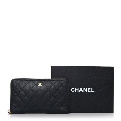 Chanel Caviar Quilted Large Zip Around Organizer Wallet Black 14 of 14