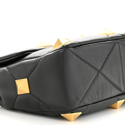 Valentino Garavani Nappa Medium Roman Stud Shoulder Bag Black 8 of 10