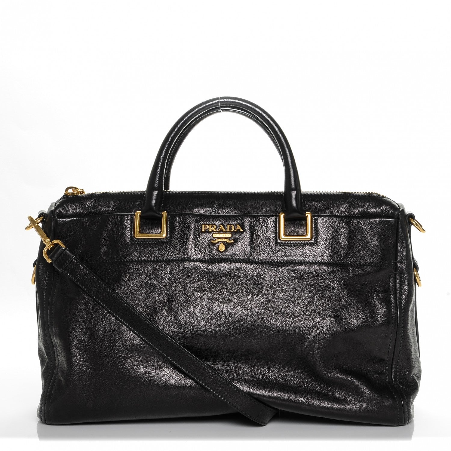 Prada Glace Calf Extra Wide Tote Nero Black 1 of 6