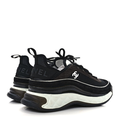Chanel Velvet Calfskin Mixed Fibers CC Sneakers 39 Black 4 of 10