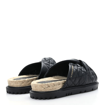 Christian Dior Calfskin Cannage Dtwist Espadrille Platform Sandals 38.5 Black 4 of 8