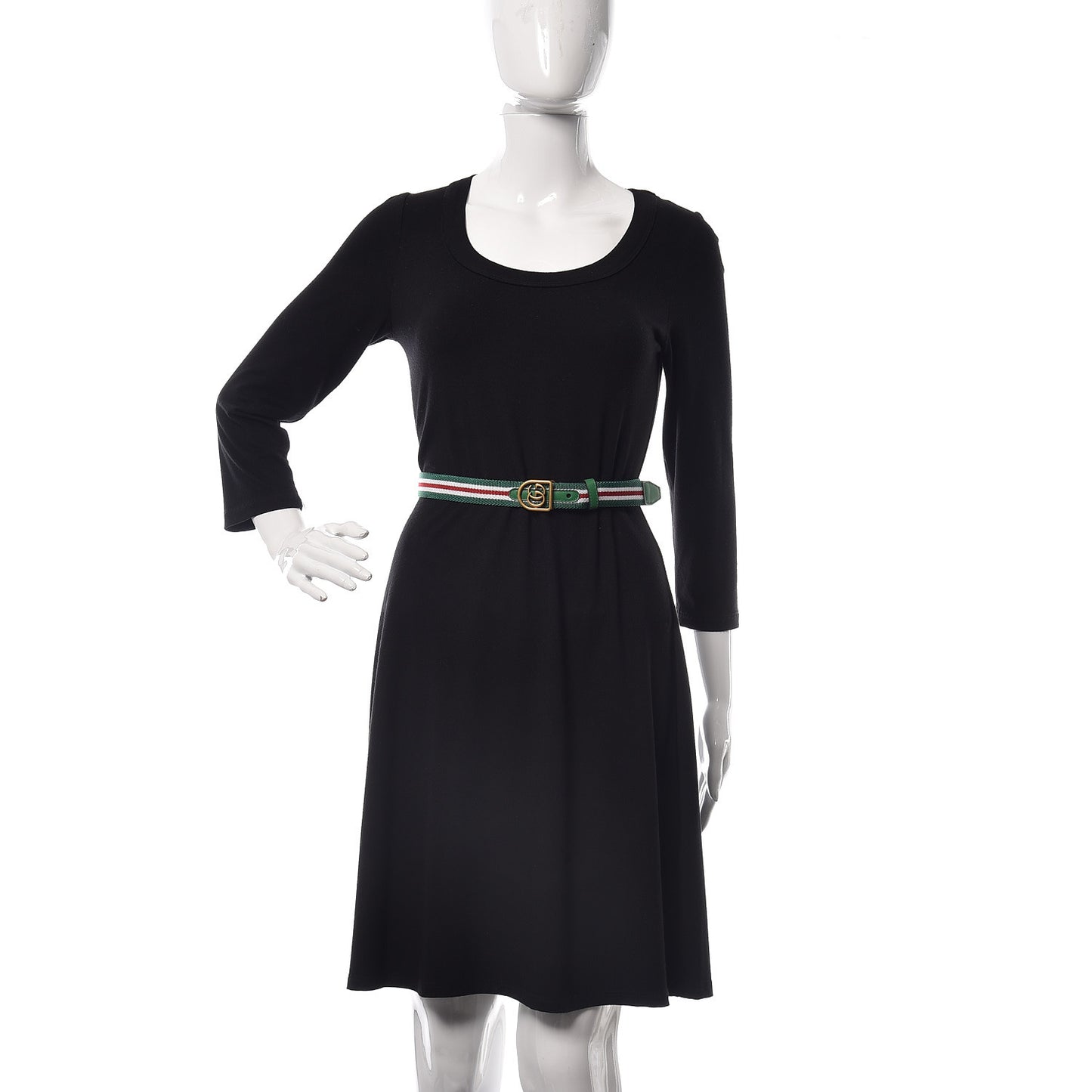 Canvas Striped GG Belt 90 36 Green Red
