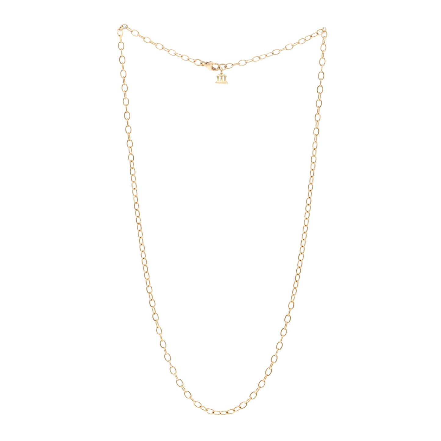 18K Yellow Gold Extra Small Oval Chain Necklace 18"