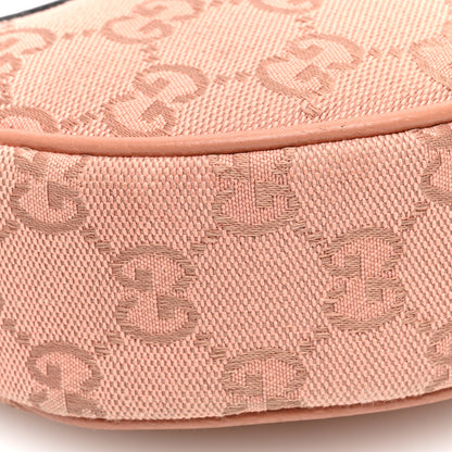 Gucci GG Supreme Monogram Textured Calfskin Web Mini Ophidia Half Moon Hobo Rose Pink 8 of 10