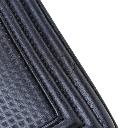 Chanel Lambskin Embossed Large Boy Cube Flap Navy Blue 17 of 17