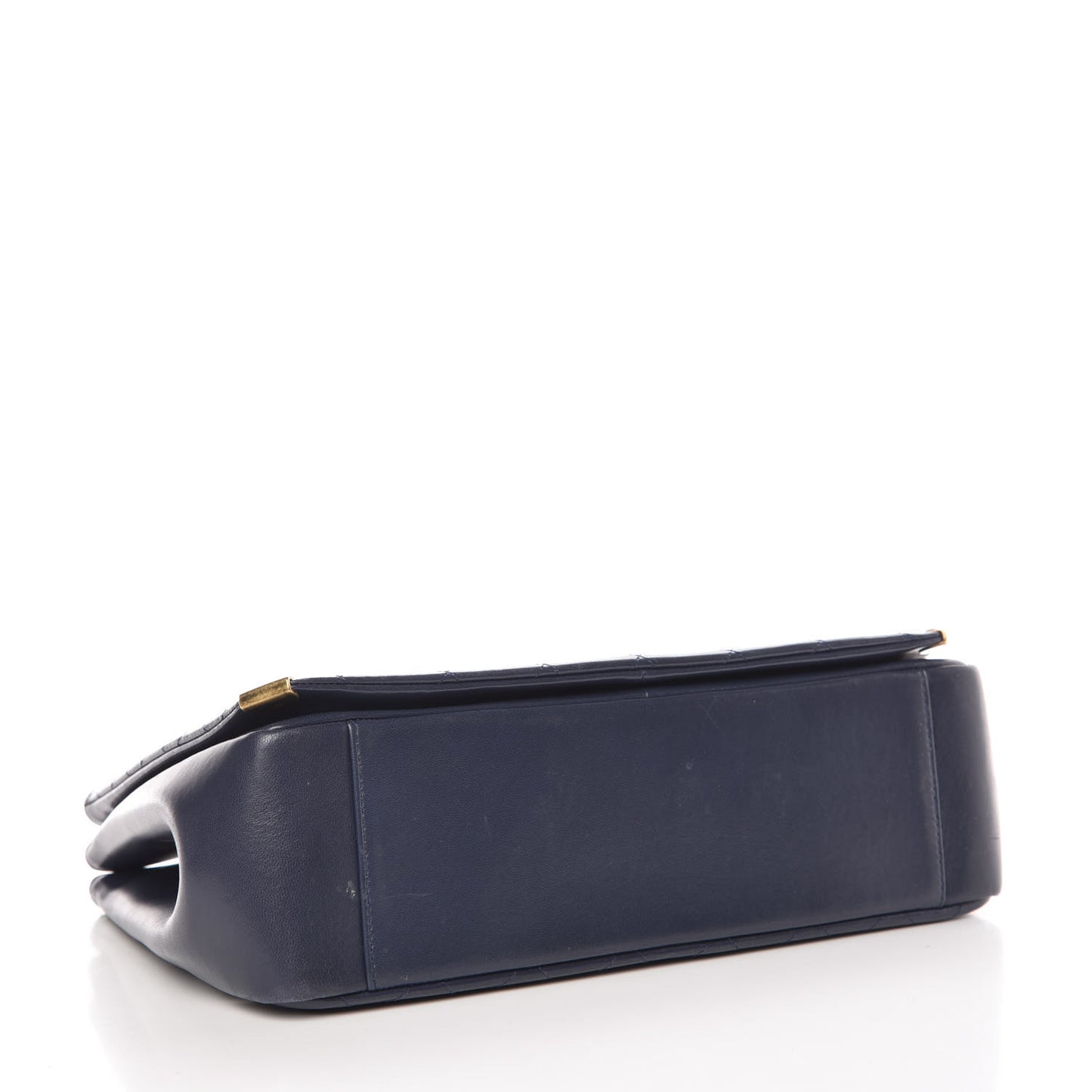 Calfskin Diamond Stitched Shoulder Bag Navy