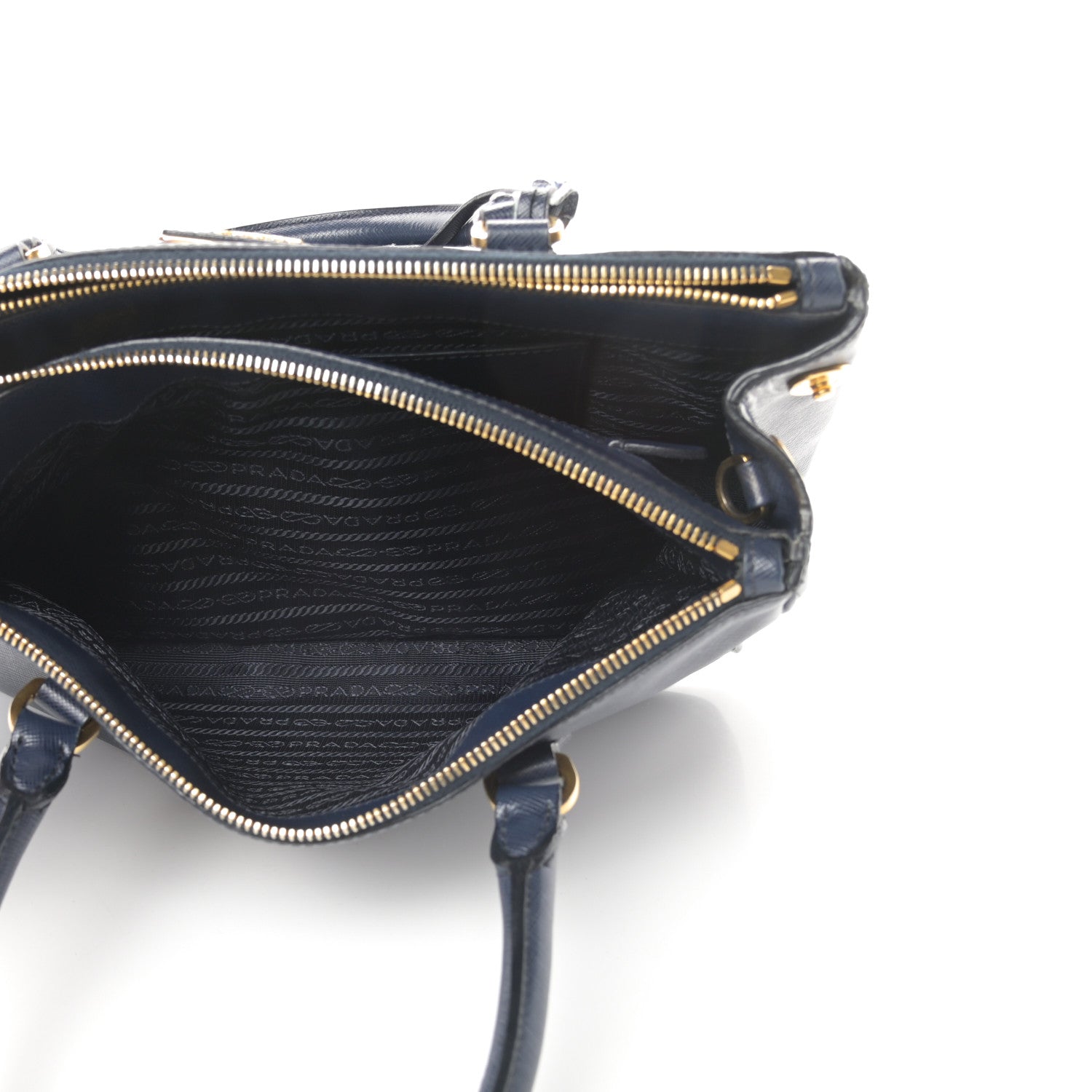 Prada Saffiano Small Galleria Double Zip Tote Bluette 7 of 22