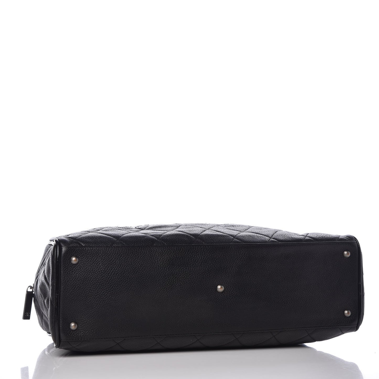 Caviar Patent Quilted Large Bowler Black