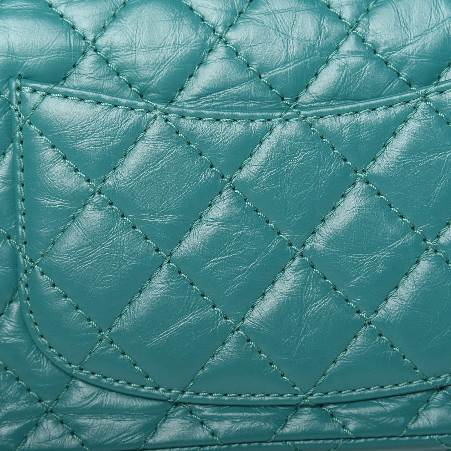 Aged Calfskin Quilted 2.55 Reissue Mini Flap Green