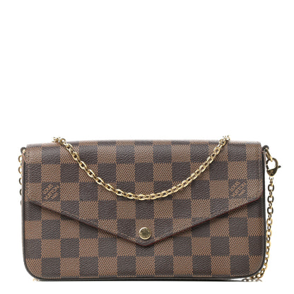 Louis Vuitton Damier Ebene Pochette Felicie Chain Wallet 1 of 10