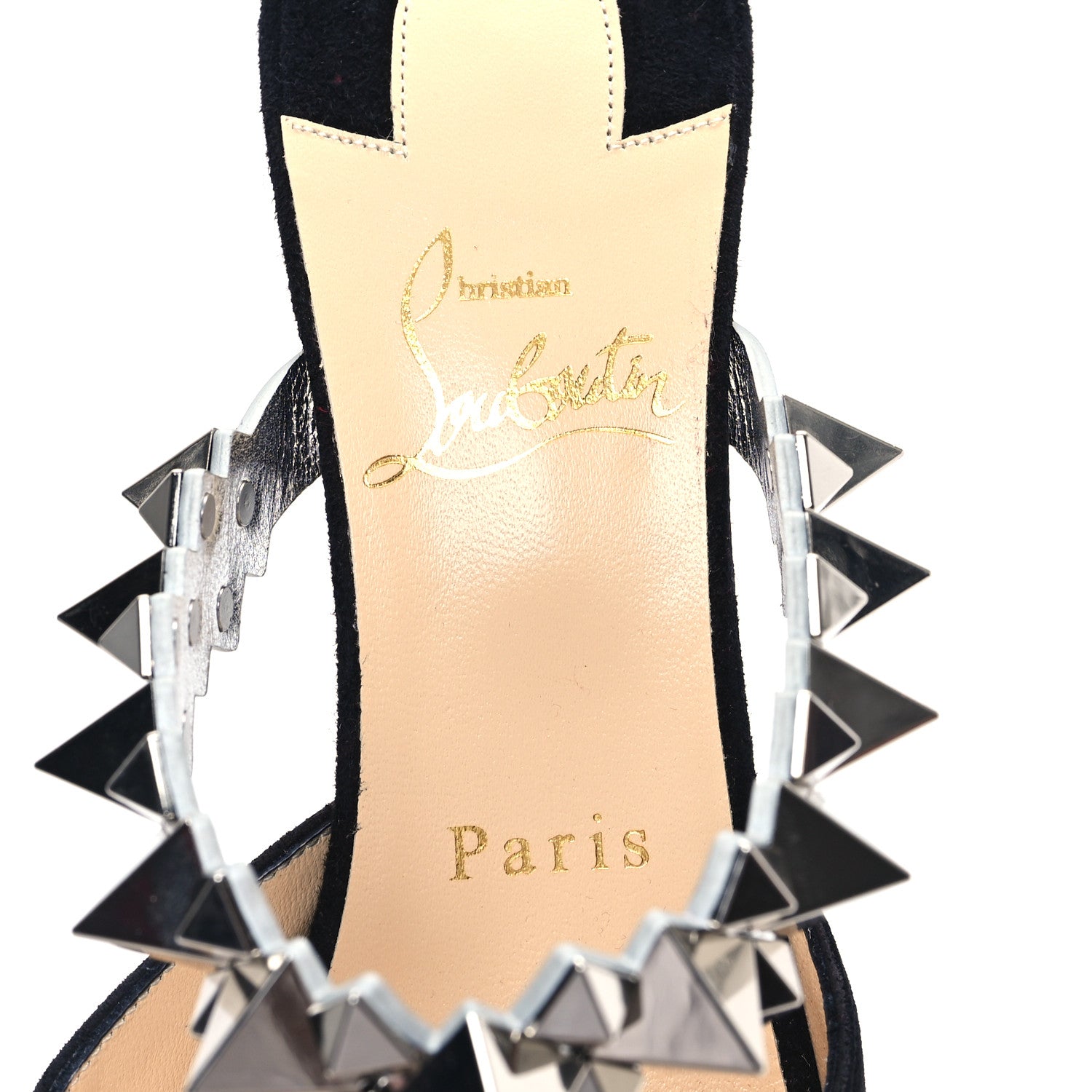 Christian Louboutin Veau Velours Specchio Planet Choc 80 Mule 38 Black 5 of 9