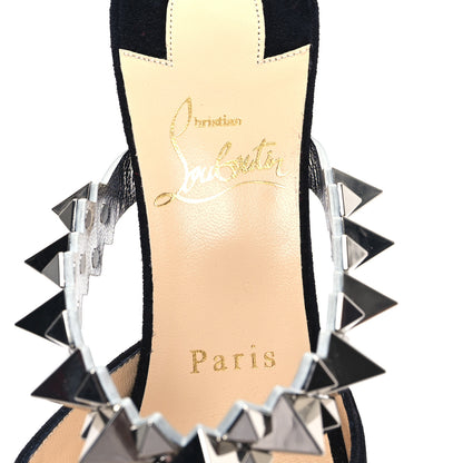 Christian Louboutin Veau Velours Specchio Planet Choc 80 Mule 38 Black 5 of 9