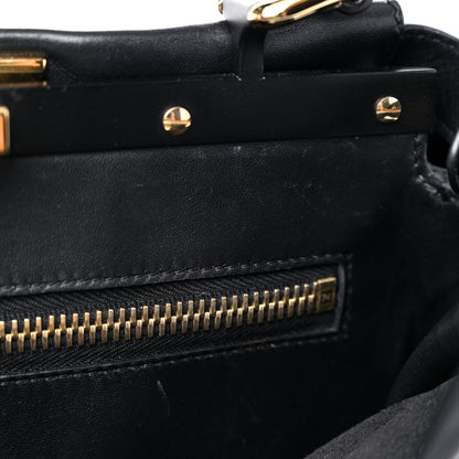 Fendi Vitello Seta Shiny Nappa Medium Peekaboo Iconic Satchel Black 10 of 14