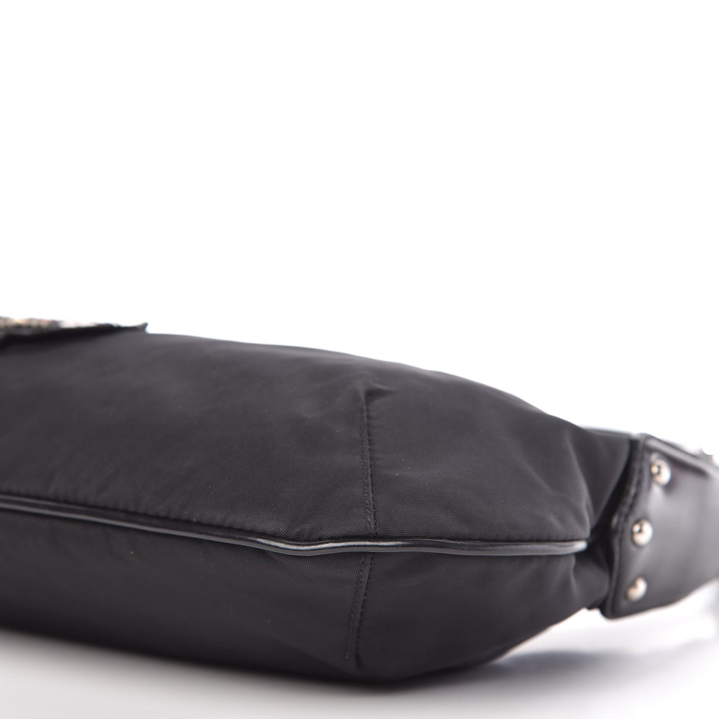 Tessuto Nylon Vela Robot Triangle Hobo Black