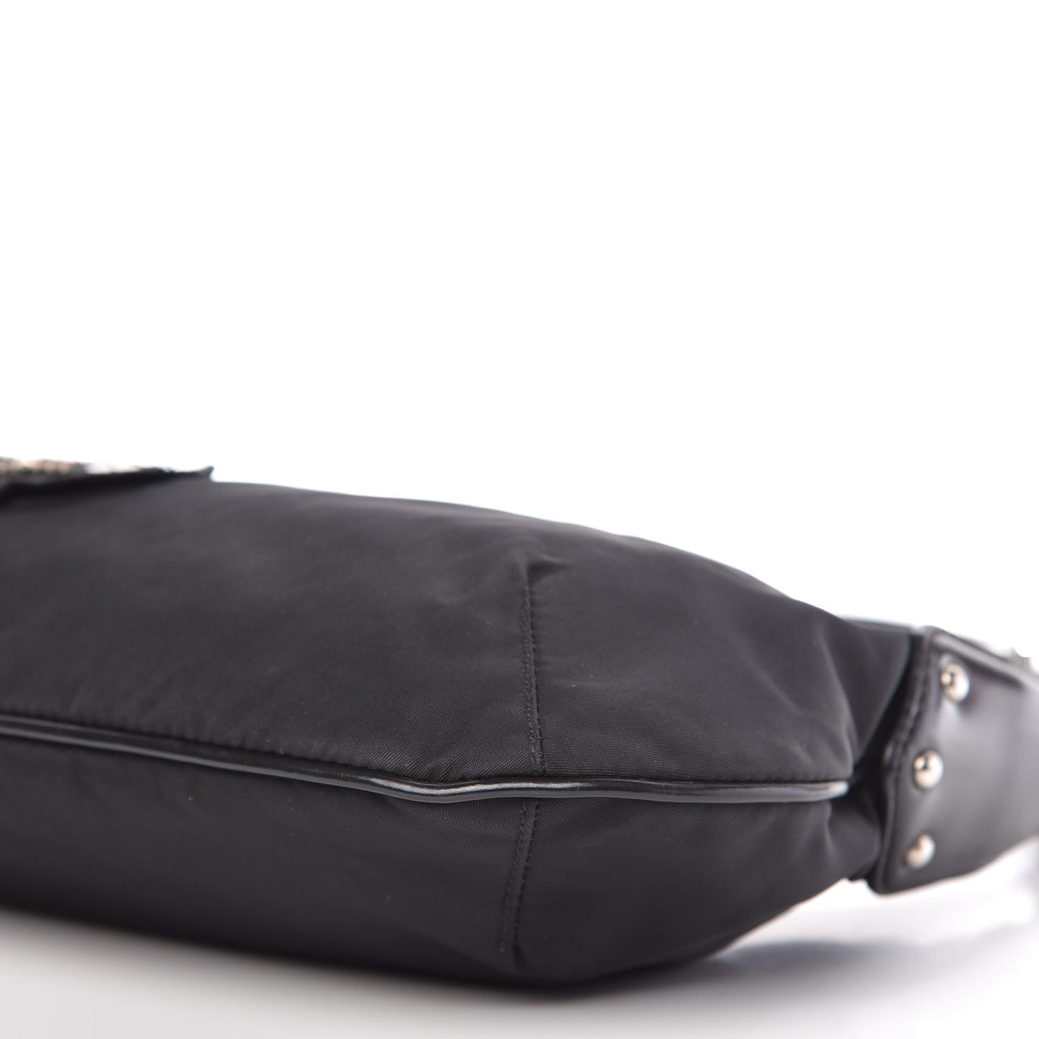 Prada Tessuto Nylon Vela Robot Triangle Hobo Black 7 of 10