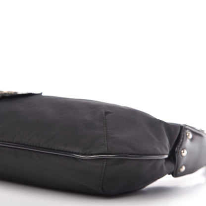 Prada Tessuto Nylon Vela Robot Triangle Hobo Black 7 of 10