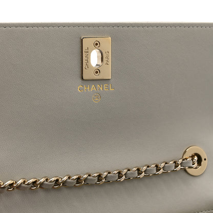Chanel Lambskin Quilted Trendy CC Dual Handle Clutch With Chain Grey 6 of 11