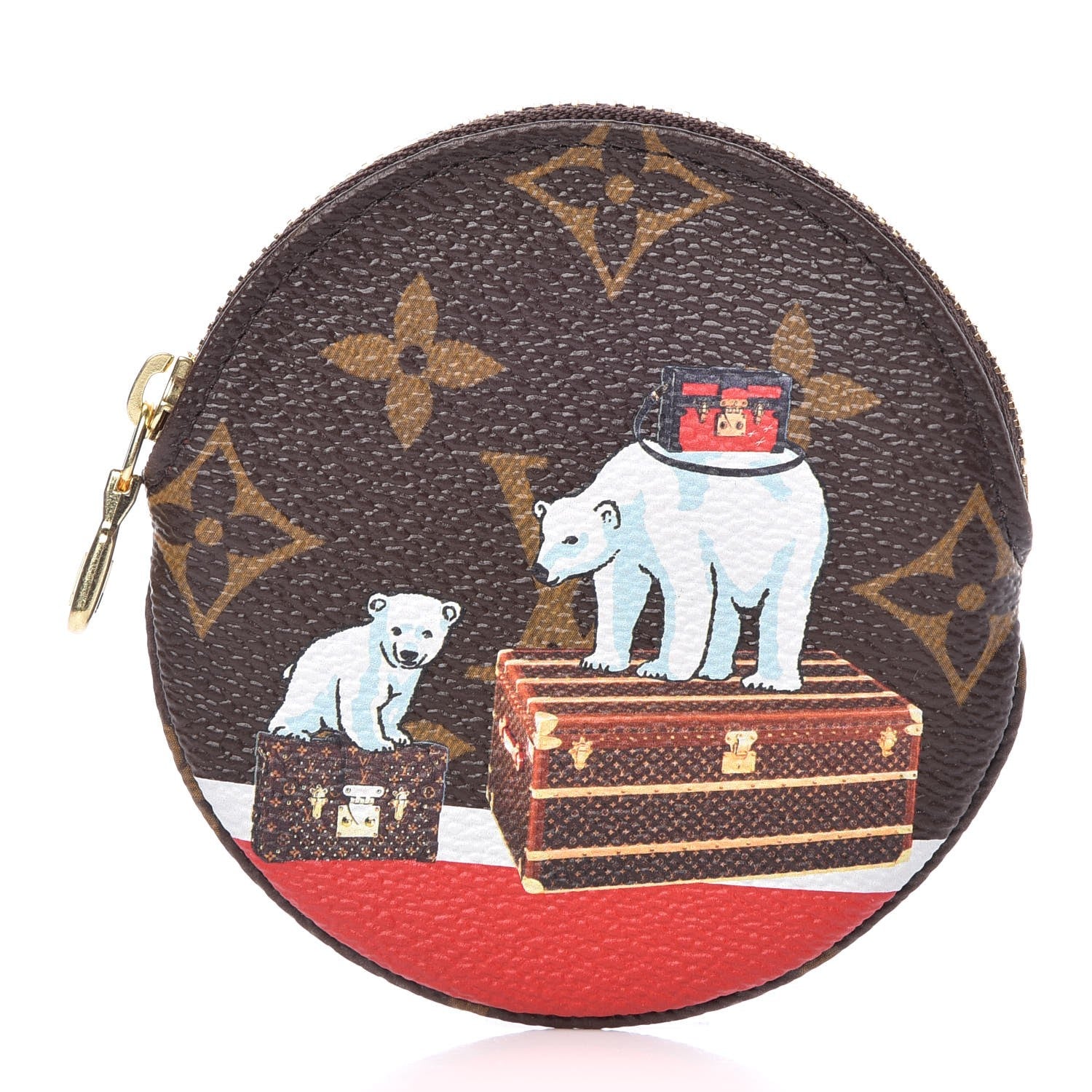 Louis Vuitton Monogram 2017 Christmas Animation Round Coin Purse 1 of 8