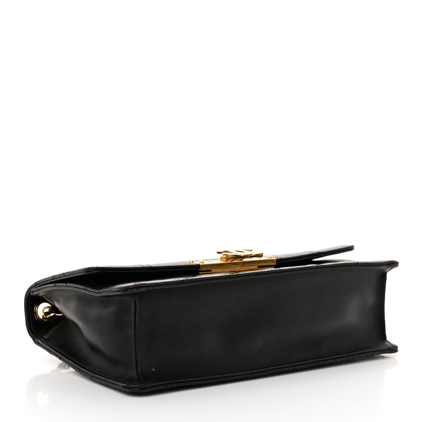 Lambskin Quilted Large Golden Class Flap Black