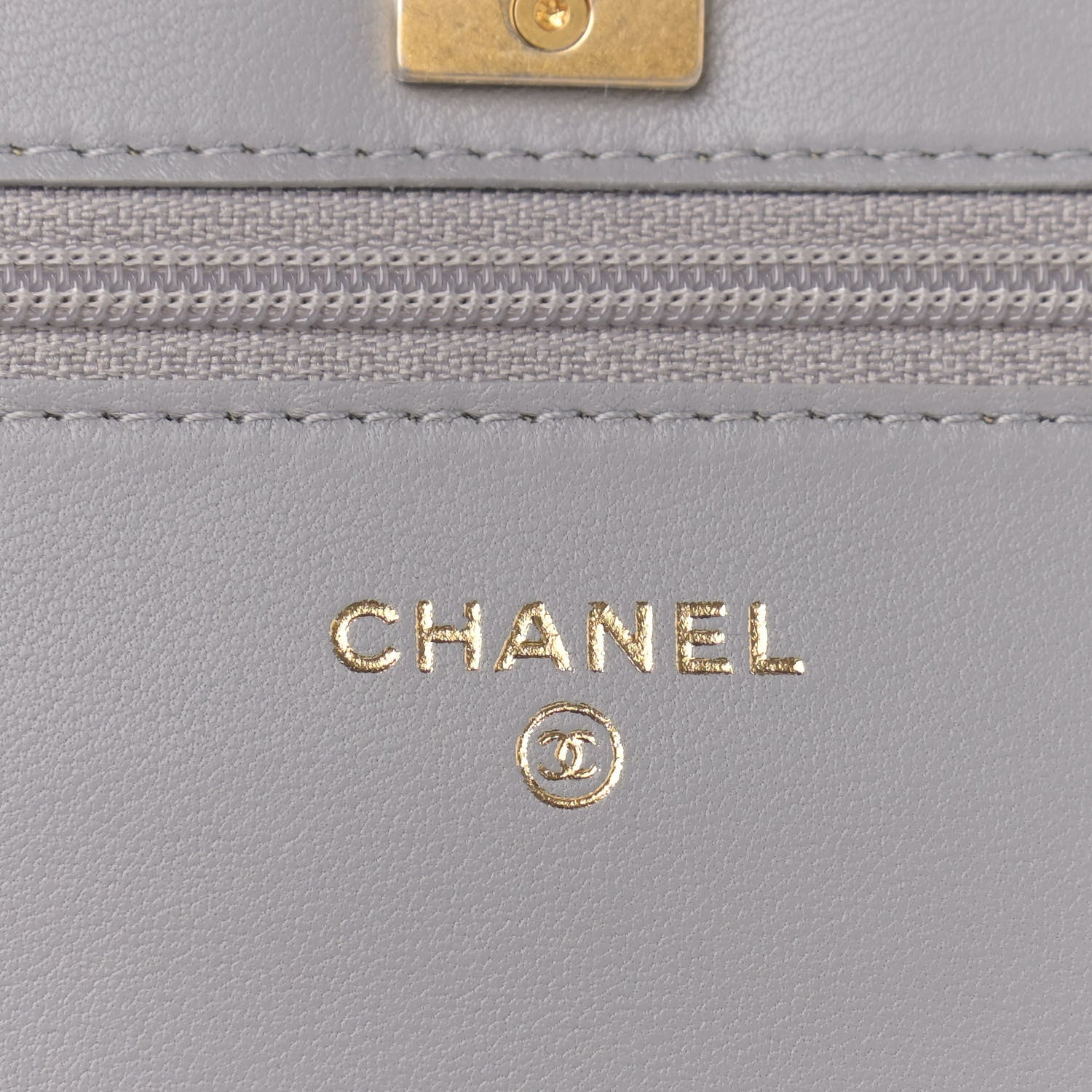 Chanel Lambskin Quilted CC Pearl Crush Wallet on Chain WOC Grey 6 of 11