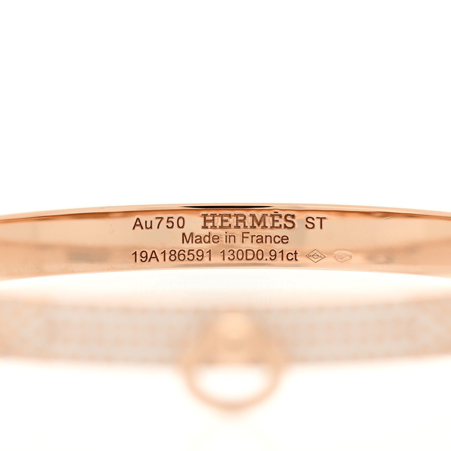 Hermes 18K Rose Gold Diamond PM Collier De Chien Pave Bracelet ST 3 of 4