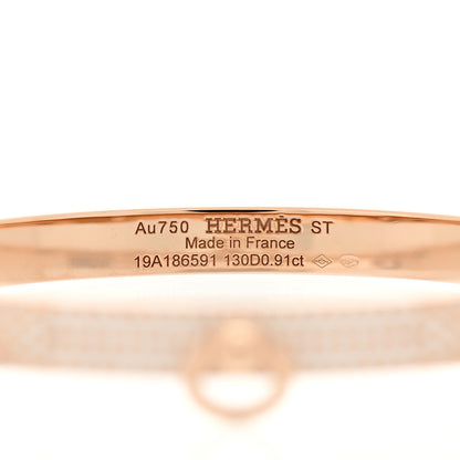 Hermes 18K Rose Gold Diamond PM Collier De Chien Pave Bracelet ST 3 of 4