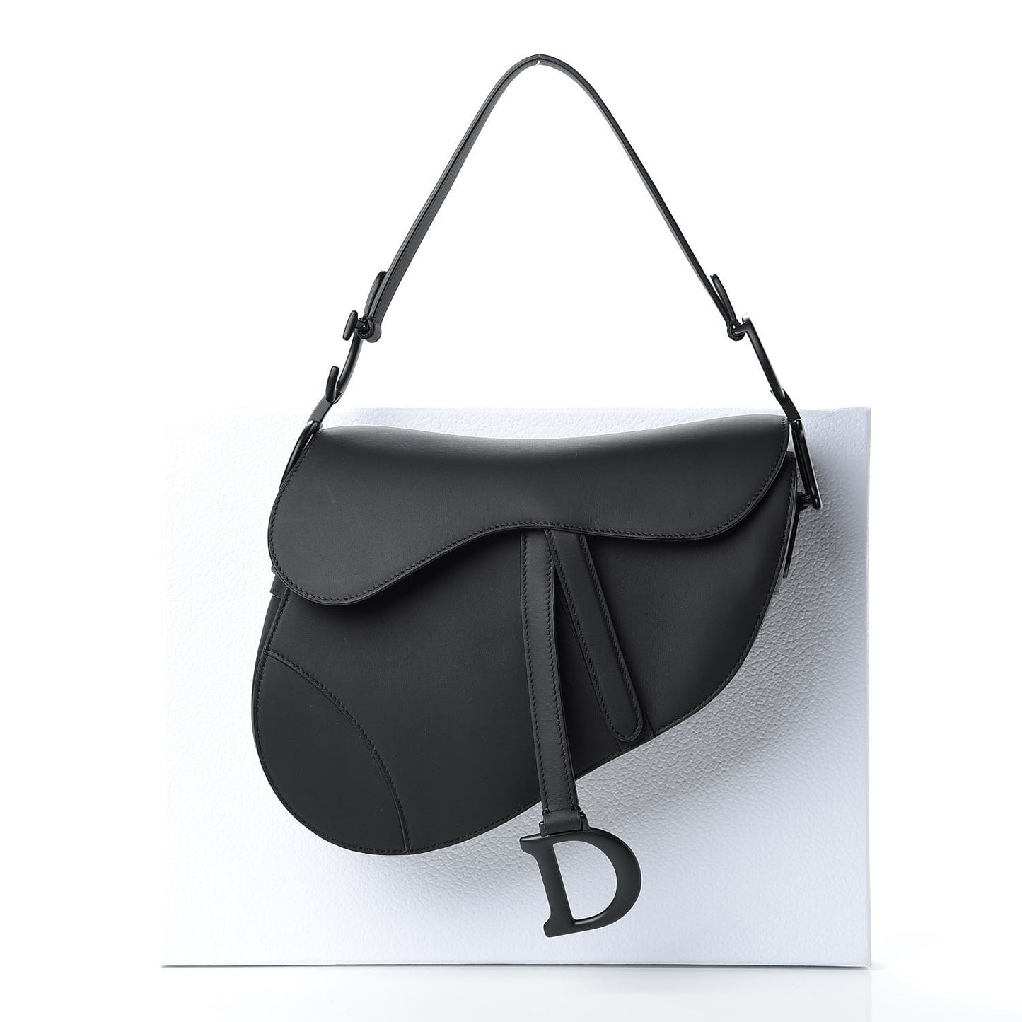 Ultra Matte Calfskin Saddle Bag Black