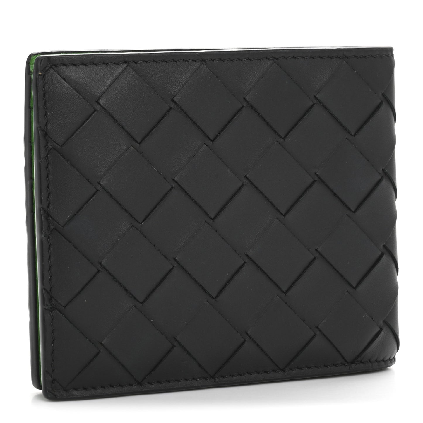 Nappa Maxi Intrecciato Bi-Fold Wallet Black