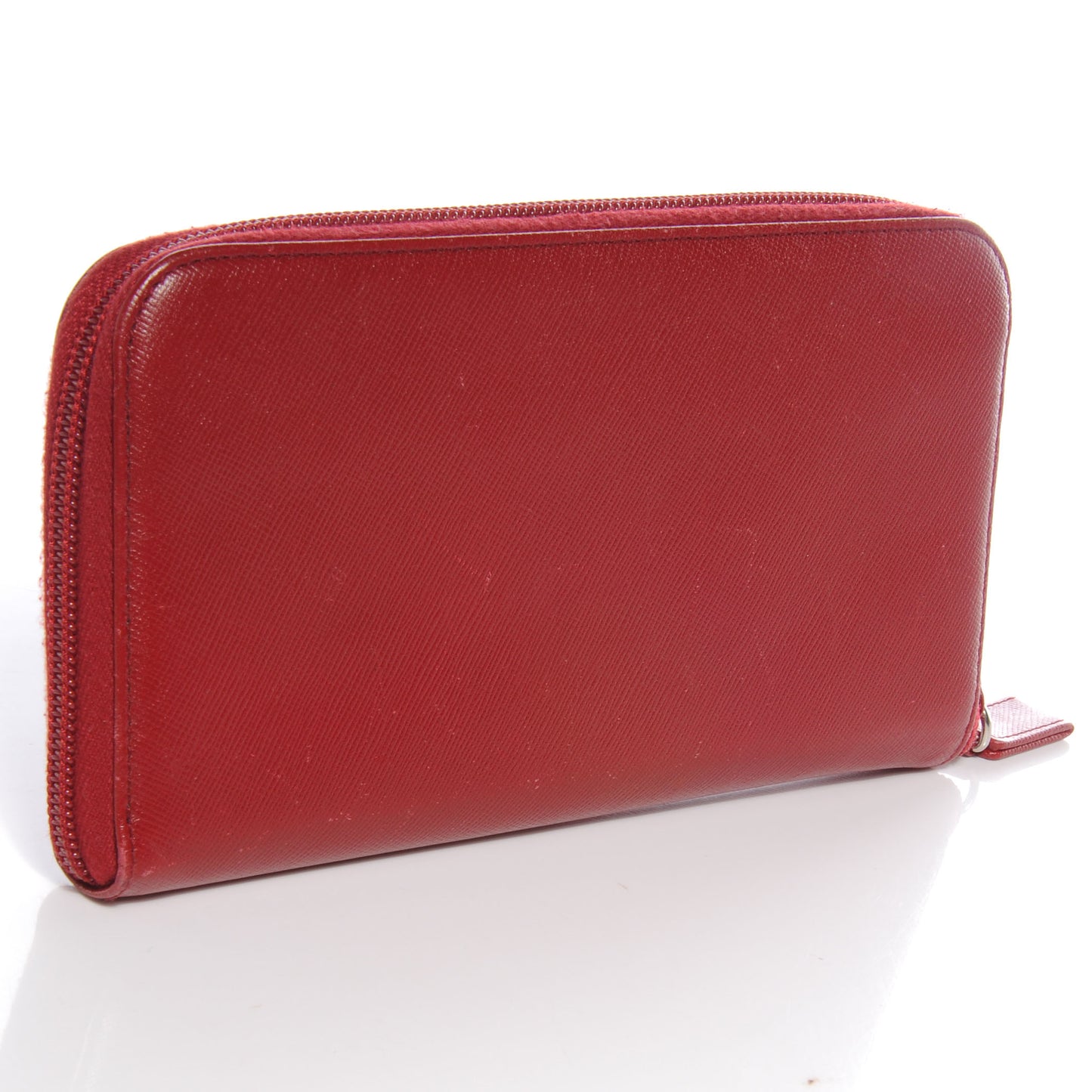 Saffiano Zip Around Wallet Red