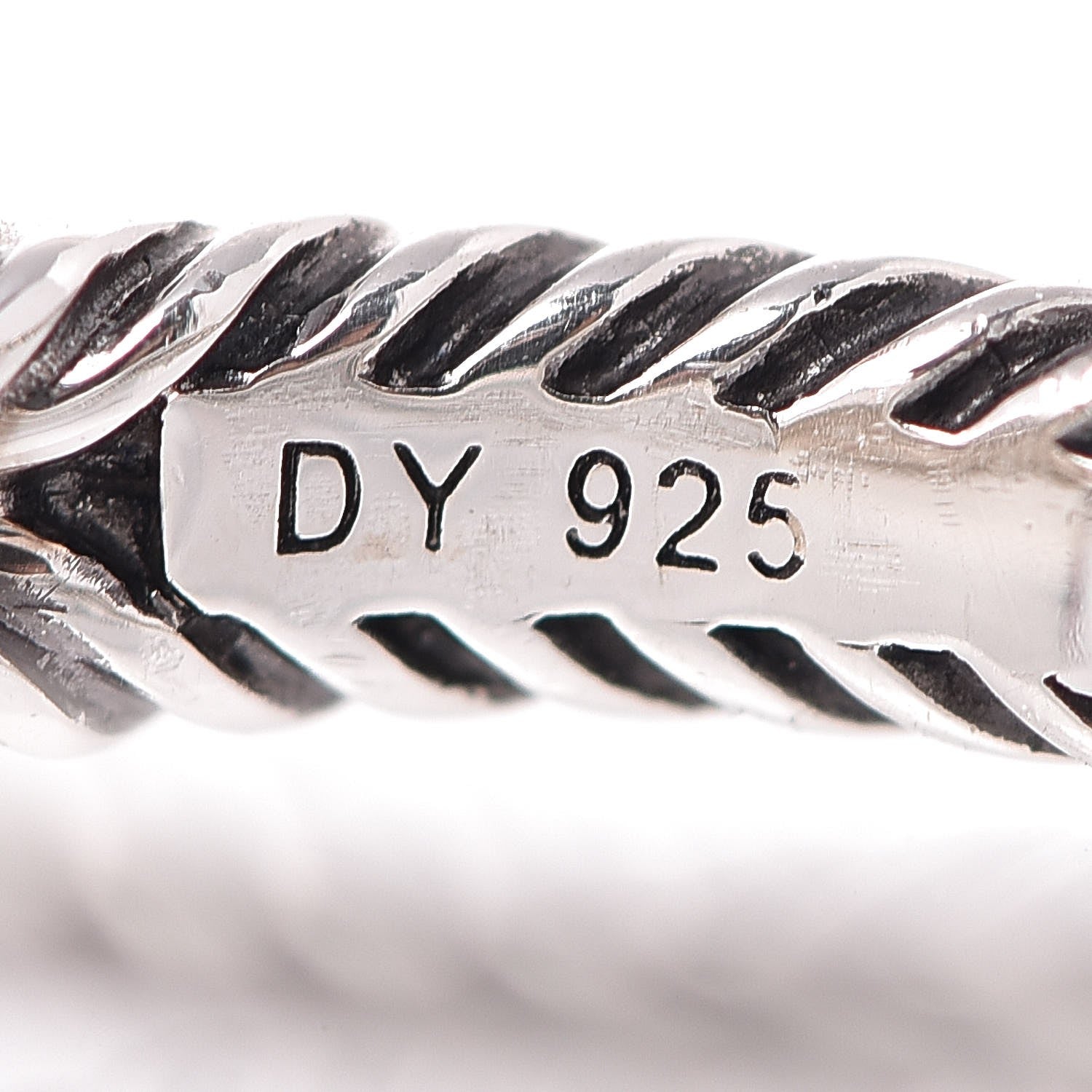 David Yurman Sterling Silver Diamond 7mm Petite Albion Pave Ring 52 6 5 of 5