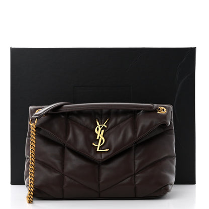 Saint Laurent Lambskin Quilted Small Loulou Puffer Monogram Chain Satchel Dark Ganache 12 of 12
