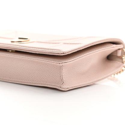 Christian Dior Grained Calfskin Diorama Wallet on Chain Pouch Nude 11 of 12