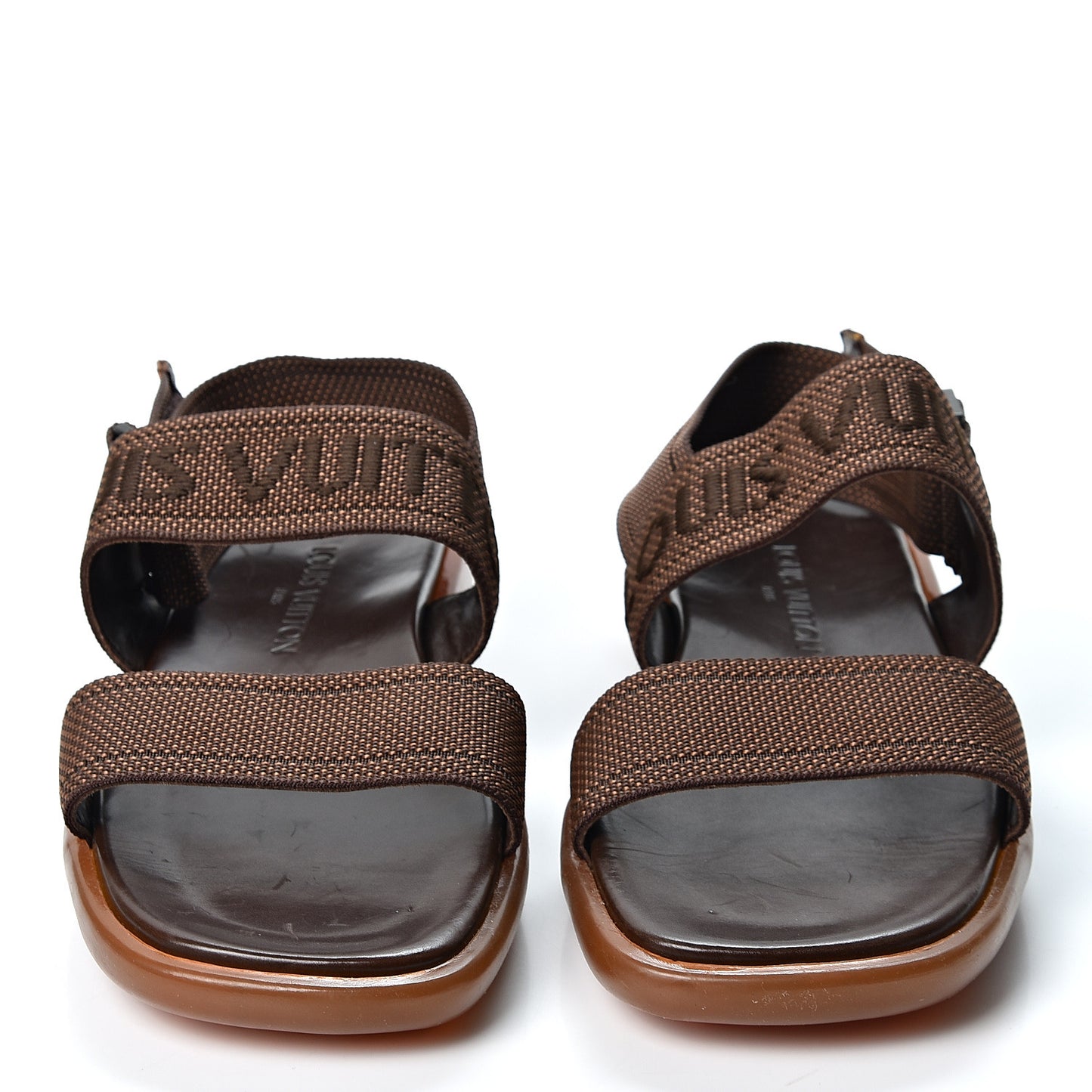 Nylon Platform Flat Sandals 6.5 Brown