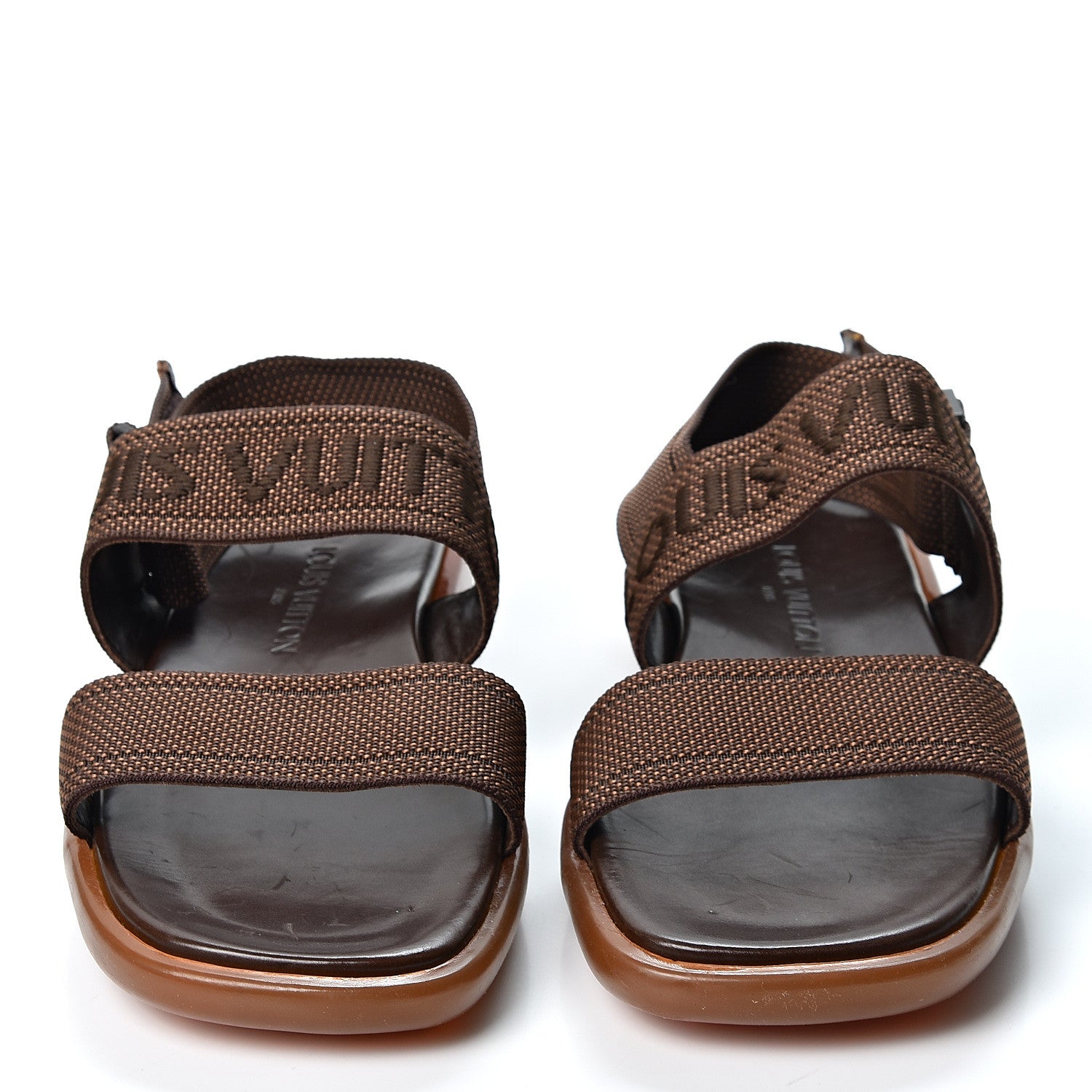 Louis Vuitton Nylon Platform Flat Sandals 6.5 Brown 2 of 9