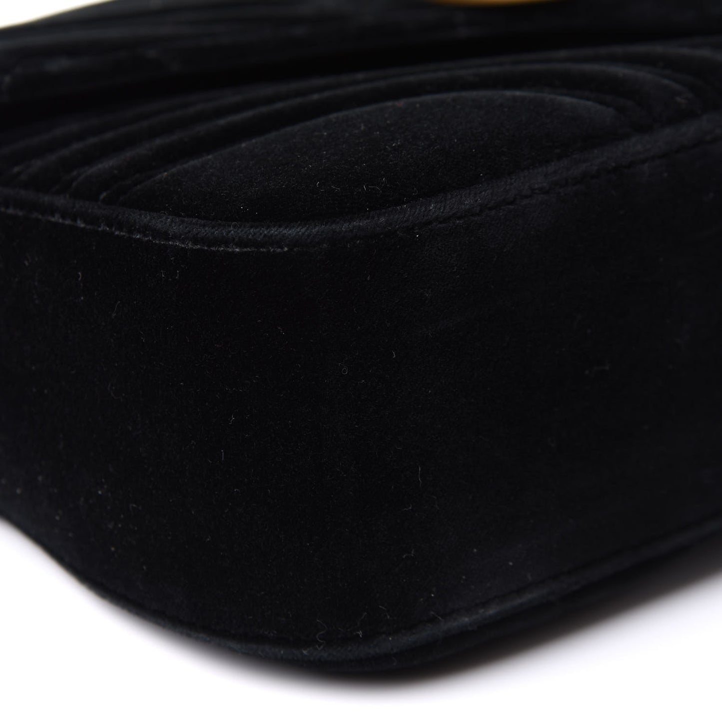 Velvet Matelasse Medium GG Marmont Shoulder Bag Black