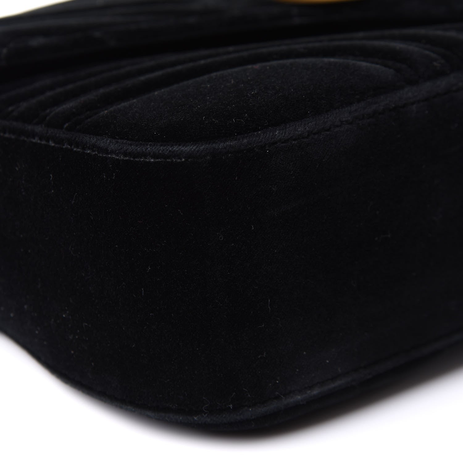 Gucci Velvet Matelasse Medium GG Marmont Shoulder Bag Black 10 of 12