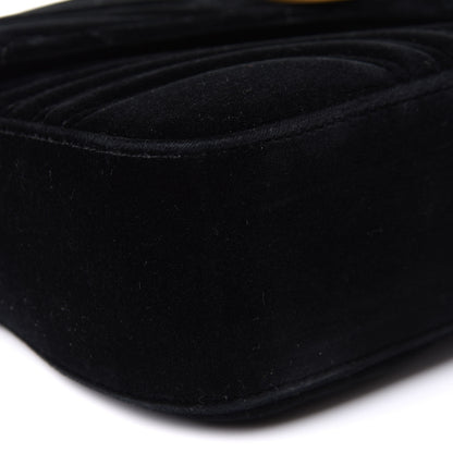 Gucci Velvet Matelasse Medium GG Marmont Shoulder Bag Black 10 of 12