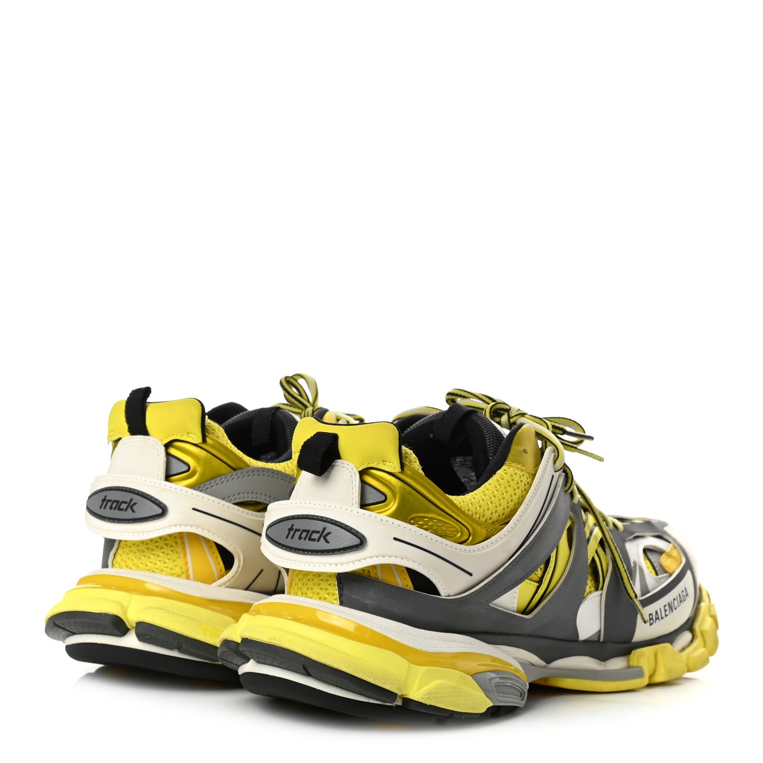 Balenciaga Mesh Nylon Mens Track Sneakers 45 Yellow Black White 4 of 8