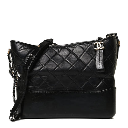 Chanel Aged Calfskin Quilted Medium Gabrielle Hobo Black 1 of 16