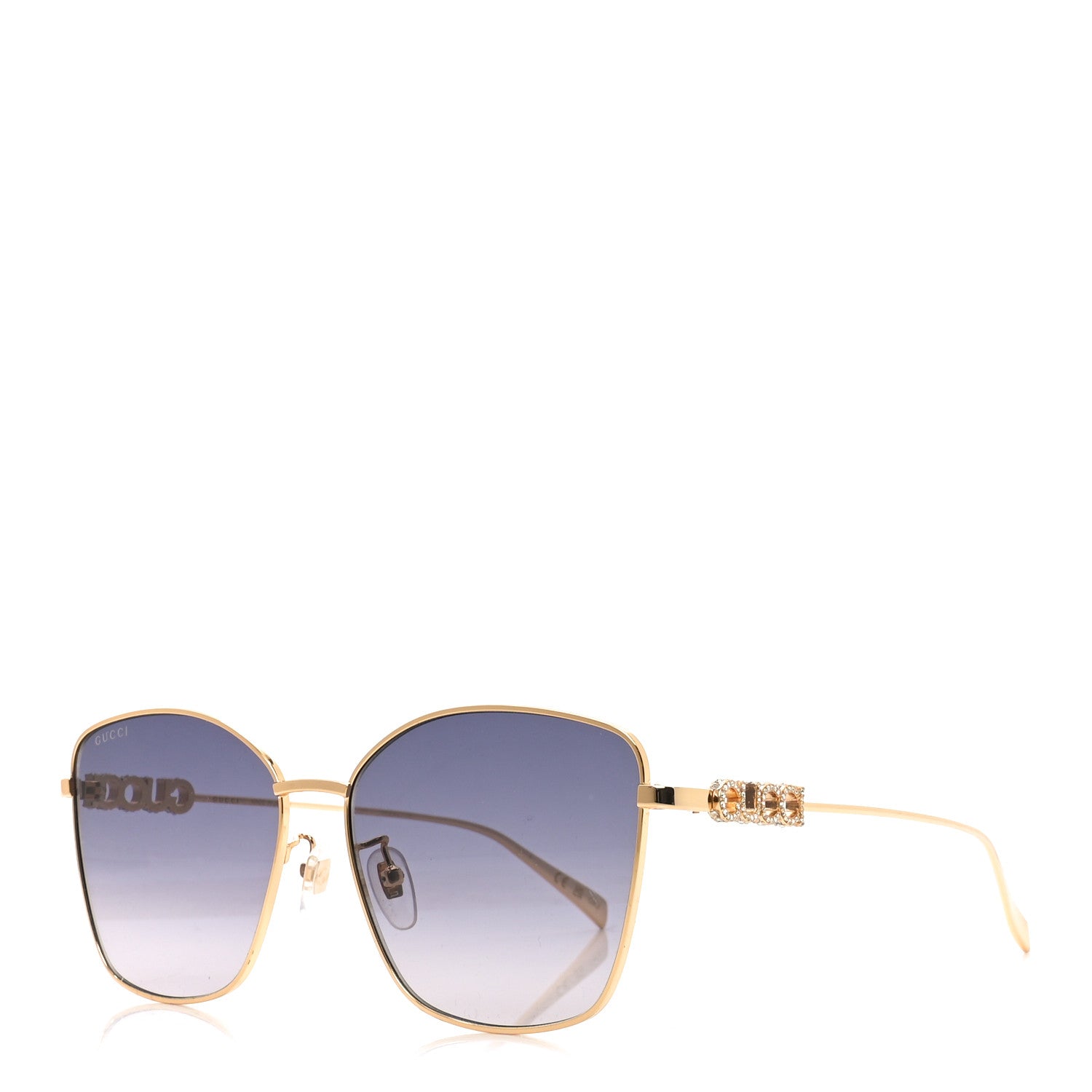 Gucci Metal Crystal Sunglasses GG1914SA Gold 1 of 8