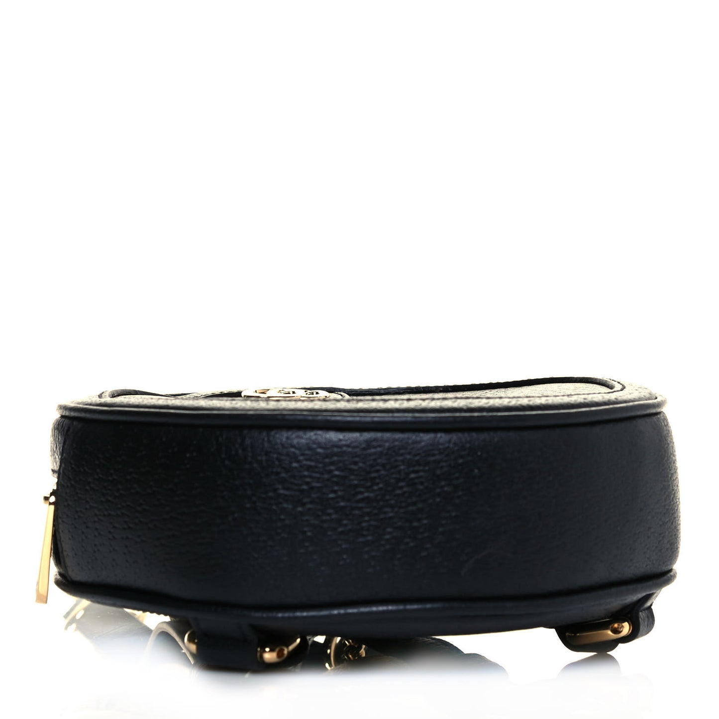 Grained Calfskin Web Mini Ophidia Round Backpack Black