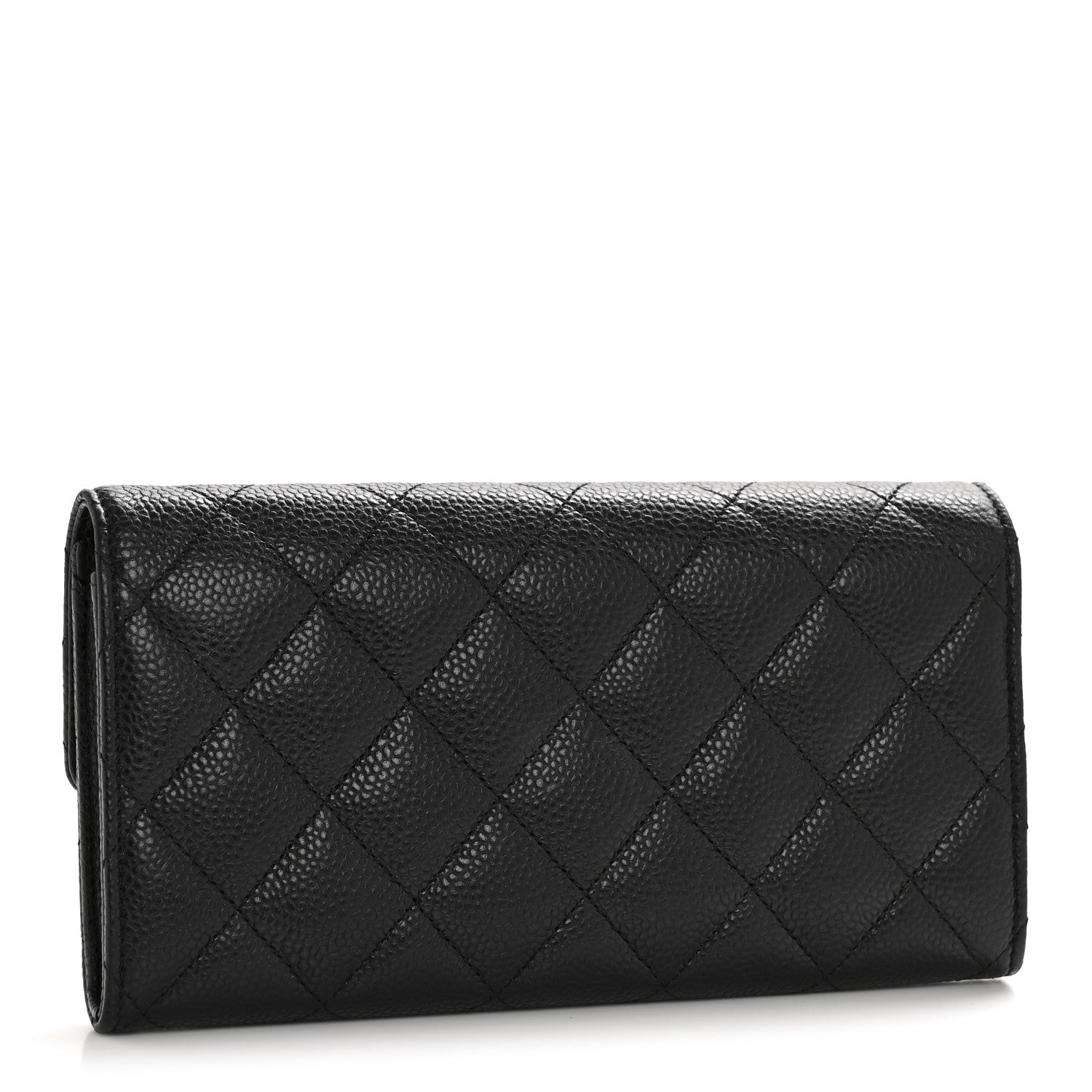 Chanel Caviar Quilted Large Gusset Flap Wallet Black 3 of 11