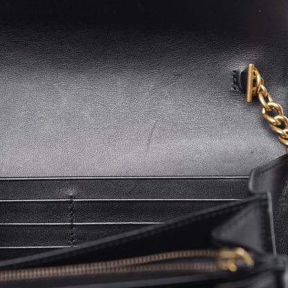 Gucci Calfskin Matelasse GG Marmont Chain Wallet Black 12 of 13
