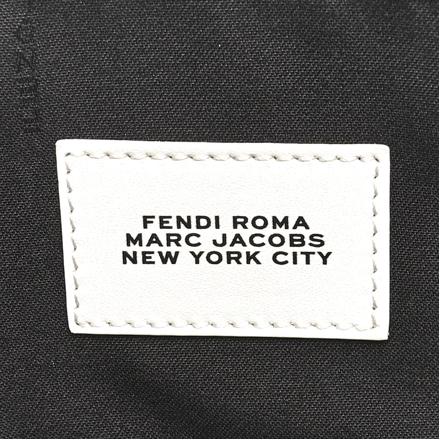 Fendi X MARC JACOBS Nappa Vitello King Logo Print Large Flat Pouch Black White 6 of 8