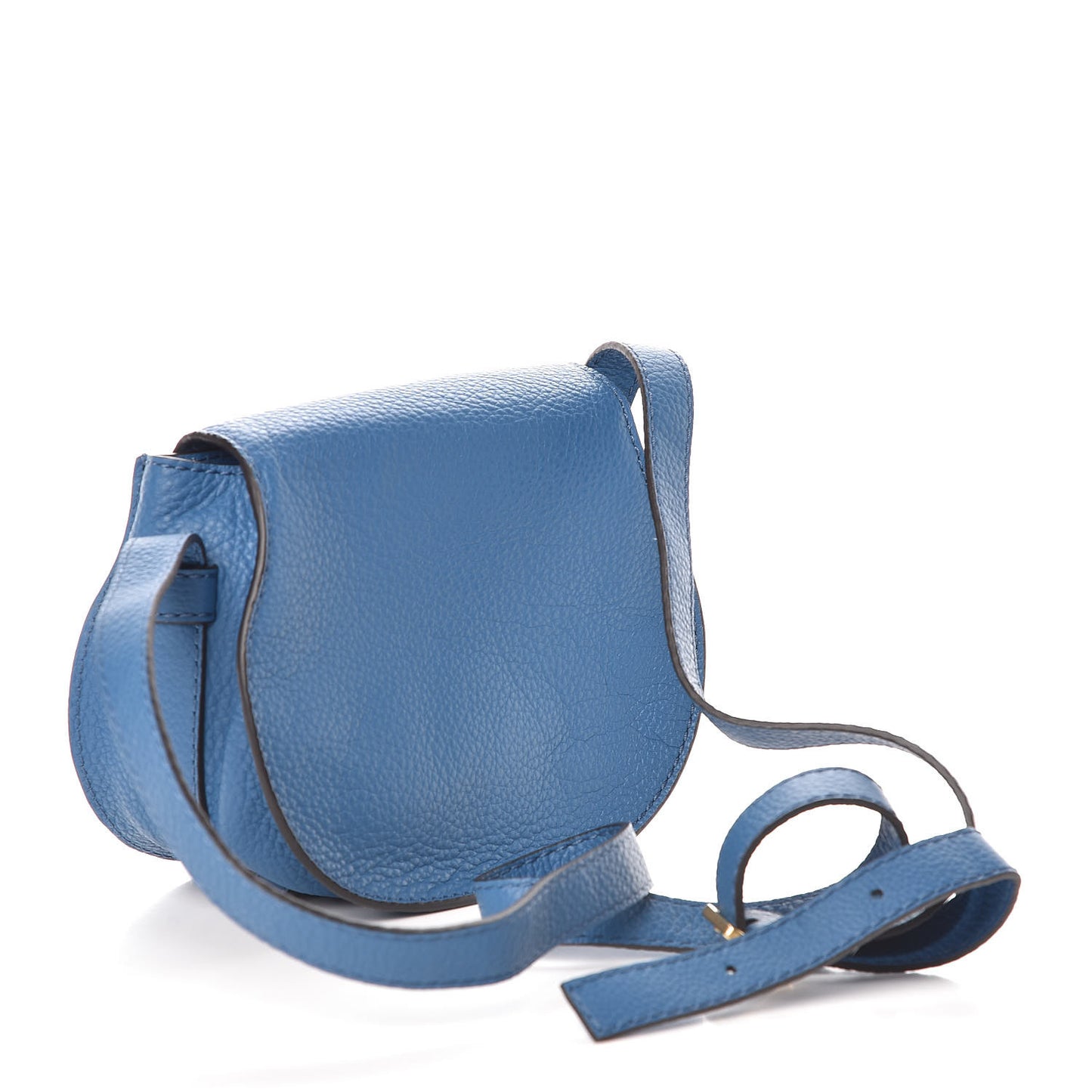 Calfskin Mini Marcie Round Crossbody Bag Smoky Blue