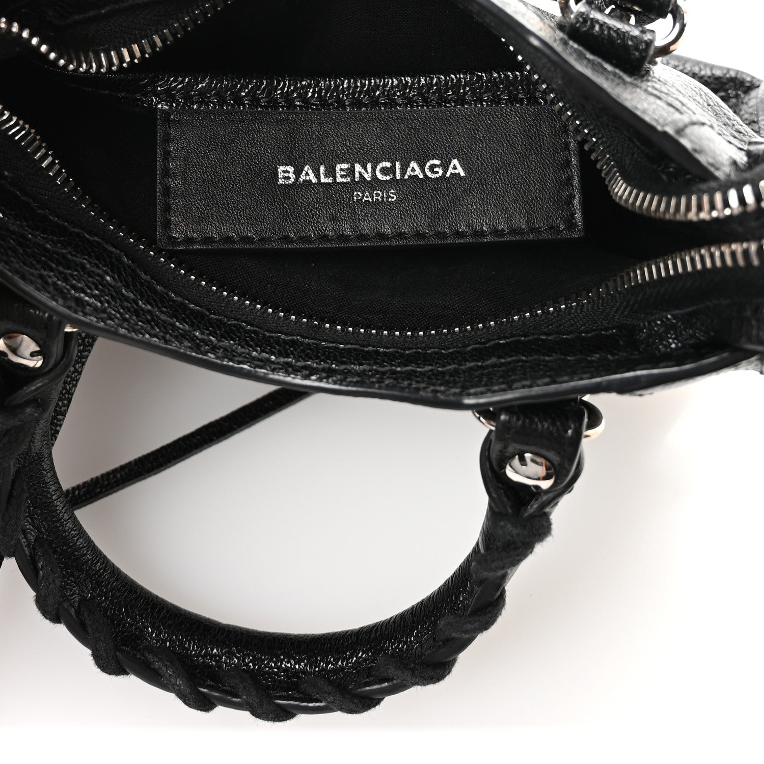 Balenciaga Chevre Silver Metallic Edge Hardware Nano City Black 6 of 11